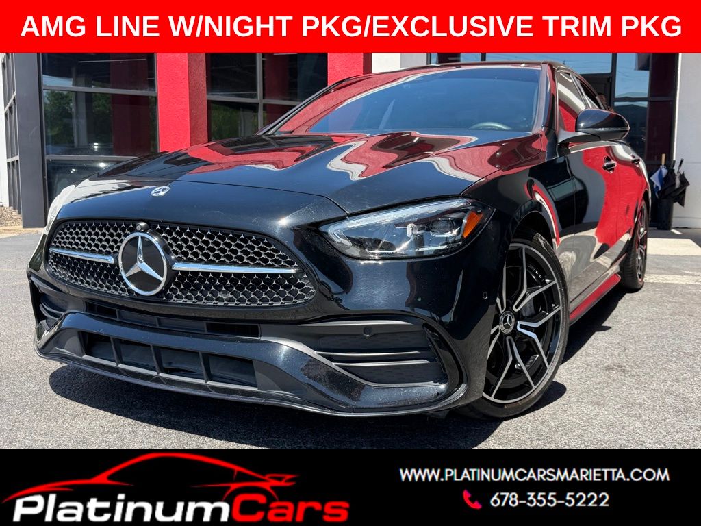 Black 2022 Mercedes-Benz C-Class Sedan Rear-Wheel Drive 9-Speed Automatic