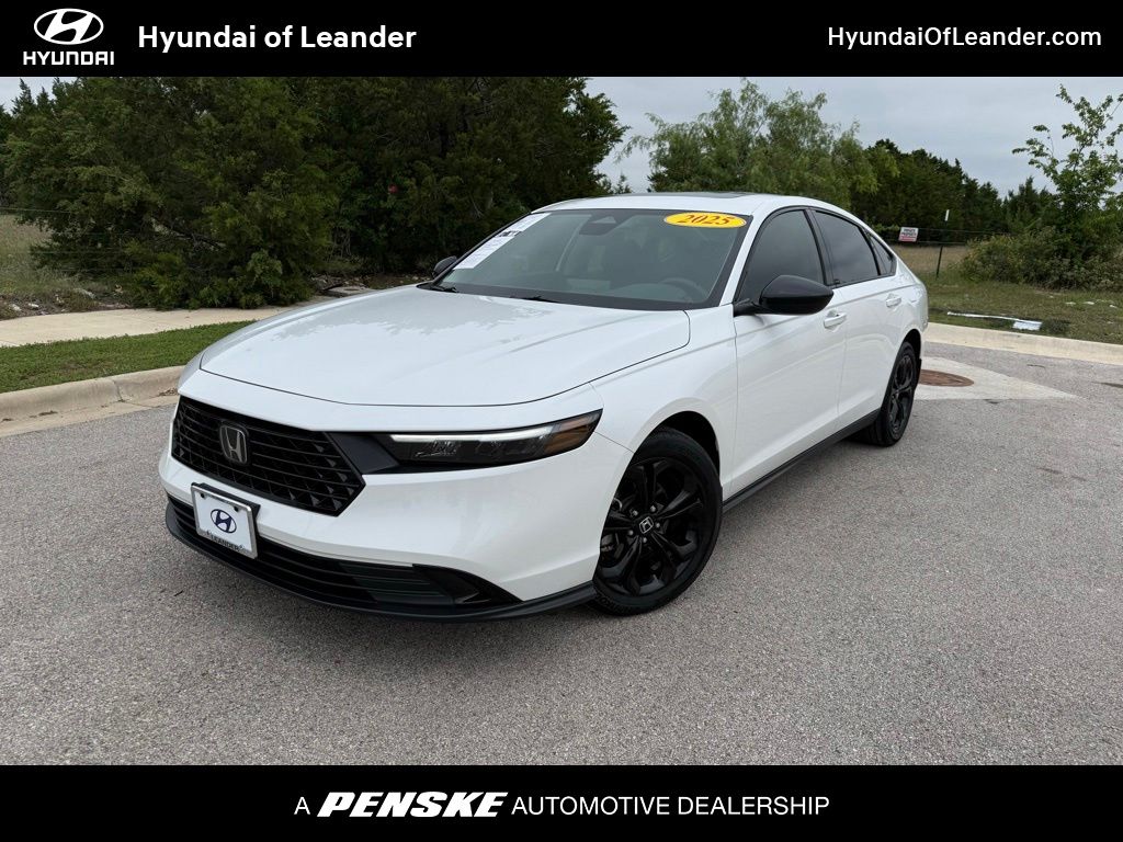 Platinum White 2025 Honda Accord Sedan Front-Wheel Drive Continuously Variable Transmission