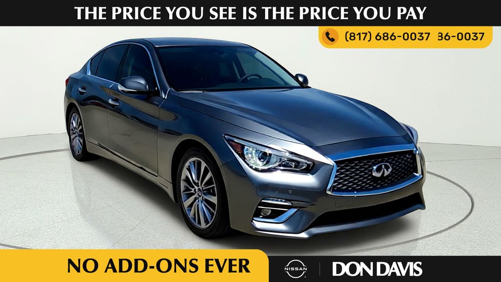 Gray (Graphite Shadow) 2024 INFINITI Q50 Sedan Rear-Wheel Drive 7-Speed Automatic Overdrive