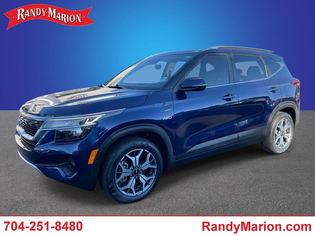 Ocean Blue 2022 Kia Seltos EX AWD SUV / Crossover All-Wheel Drive Continuously Variable Transmission