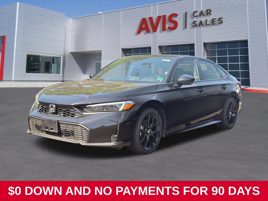 Black 2025 Honda Civic Sedan Front-Wheel Drive Continuously Variable Transmission