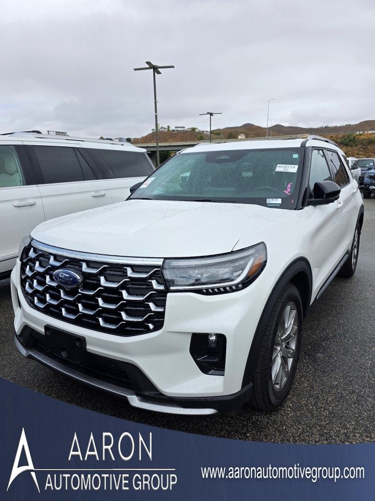 White Metallic 2025 Ford Explorer Platinum RWD SUV / Crossover Rear-Wheel Drive Automatic