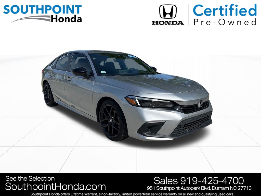 Lunar Silver Metallic 2024 Honda Civic Sport FWD Sedan Front-Wheel Drive Continuously Variable Transmission