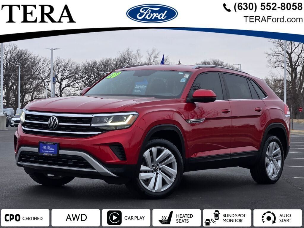 Red Metallic 2020 Volkswagen Atlas Cross Sport SE 4Motion with Technology SUV / Crossover All-Wheel Drive 8-Speed Automatic