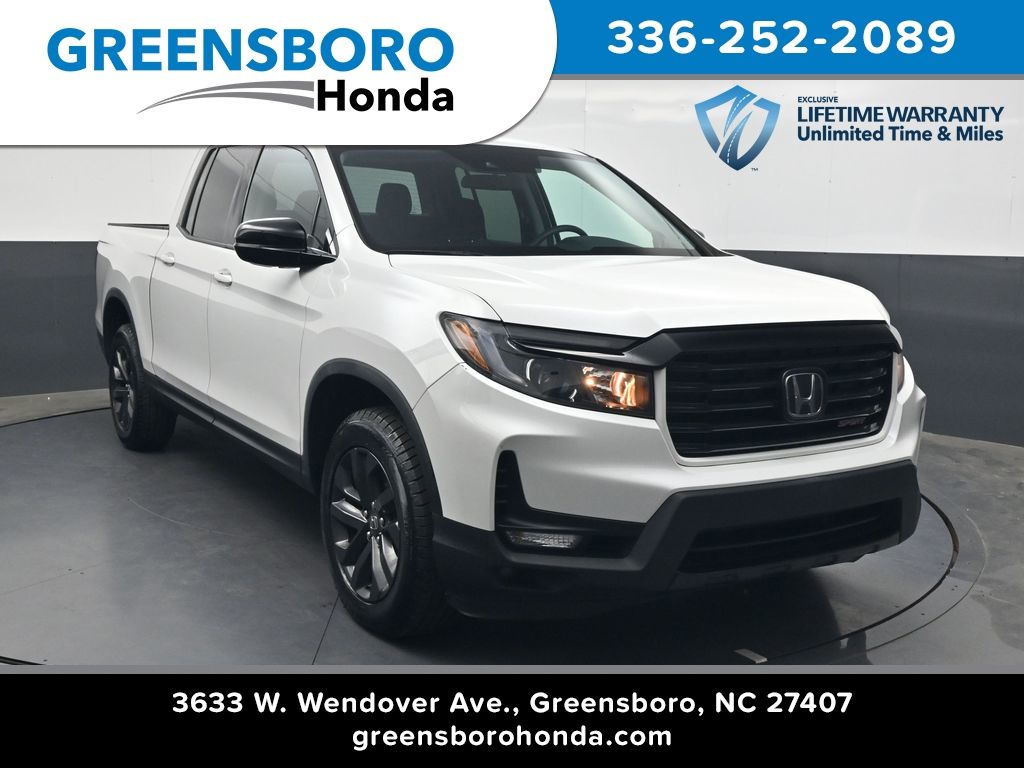 Platinum White 2023 Honda Ridgeline Sport AWD Pickup Truck All-Wheel Drive 9-Speed Automatic
