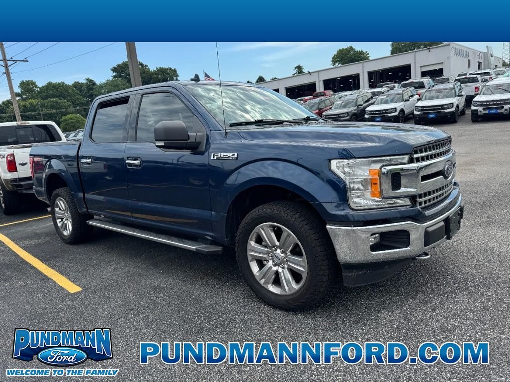 Blue 2018 Ford F-150 Pickup Truck Four-Wheel Drive Automatic