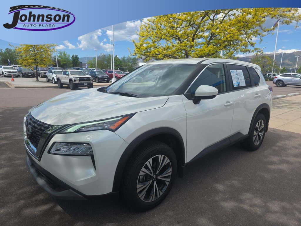 Pearl White 2023 Nissan Rogue SUV / Crossover All-Wheel Drive Continuously Variable Transmission