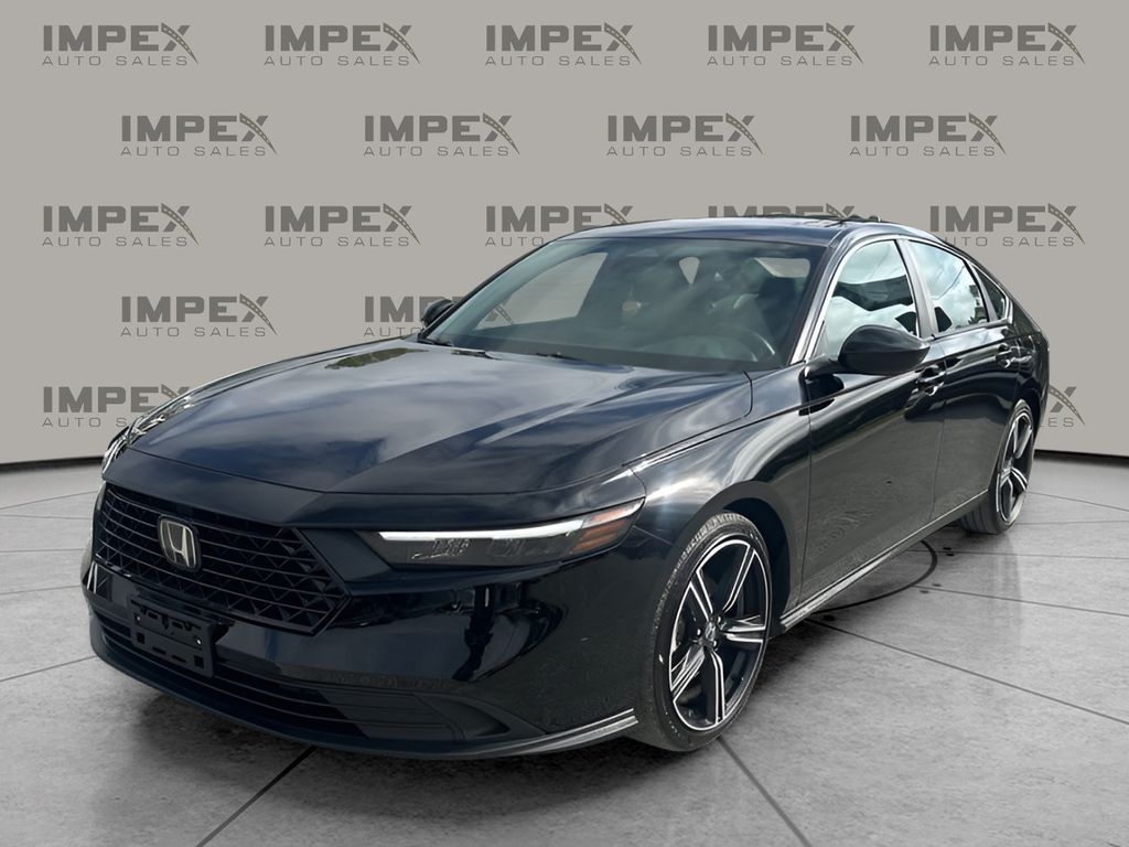 Crystal Black Pearl 2025 Honda Accord Hybrid Sport FWD Sedan Front-Wheel Drive Continuously Variable Transmission