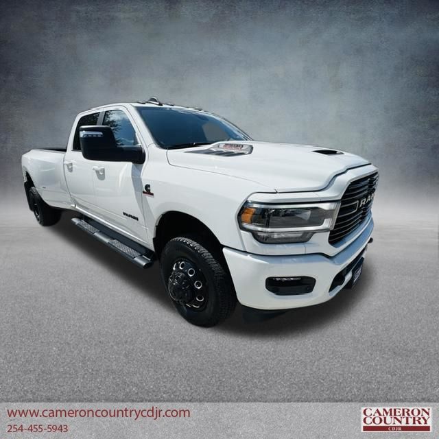 Pearl White 2024 RAM 3500 Pickup Truck Four-Wheel Drive 6-Speed Automatic