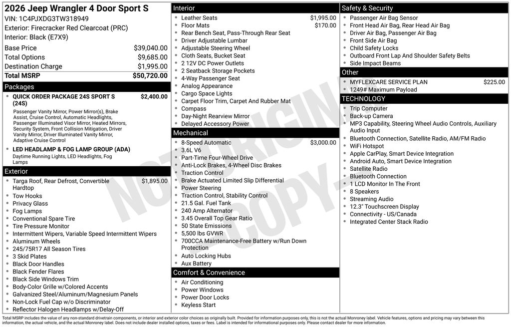 New 2026 Red Jeep Sport S image 8