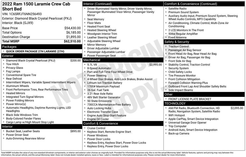 2022 Ram 1500 Laramie Crew Cab 4x4 5'7" Box