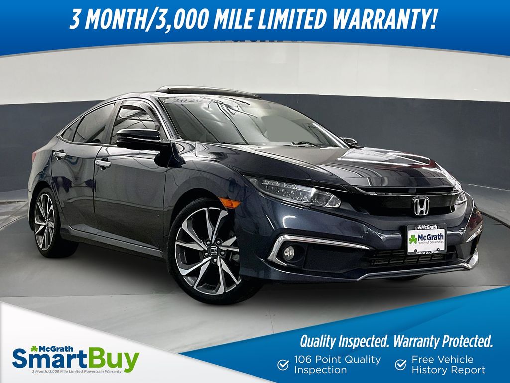 Blue 2020 Honda Civic Sedan Front-Wheel Drive Continuously Variable Transmission