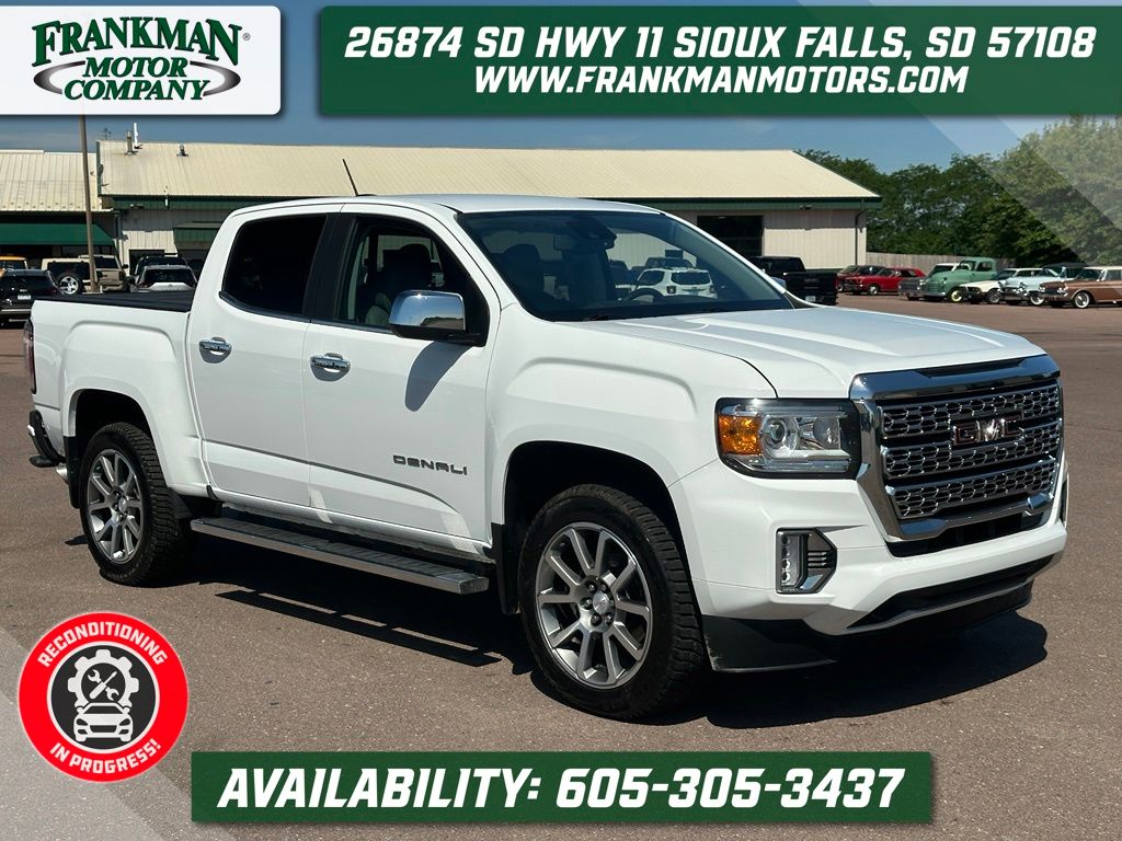 Summit White 2021 GMC Canyon Denali Crew Cab 4WD Pickup Truck Four-Wheel Drive 8-Speed Automatic