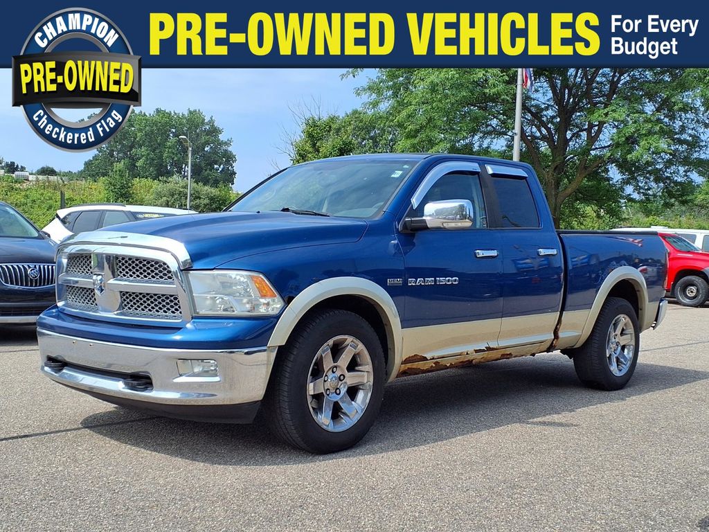 Deep Water Blue Pearlcoat 2011 RAM 1500 Pickup Truck Four-Wheel Drive 5-Speed Automatic