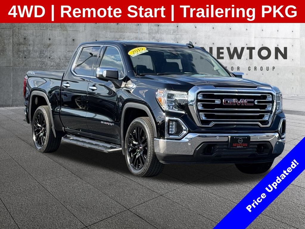Onyx Black 2019 GMC Sierra 1500 SLT Crew Cab 4WD Pickup Truck Four-Wheel Drive 8-Speed Automatic