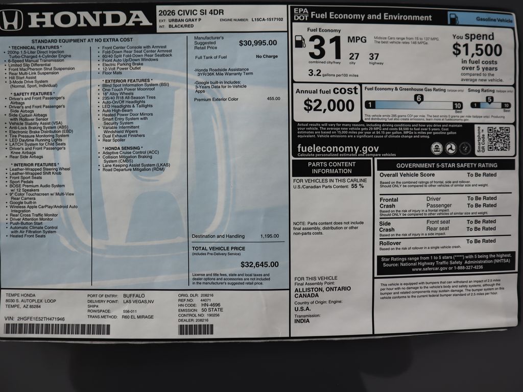 Thumbnail: 2026 Honda Civic - 9