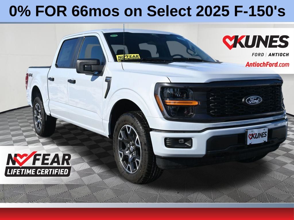 White Metallic 2025 Ford F-150 STX SuperCrew 4WD Pickup Truck Four-Wheel Drive Automatic