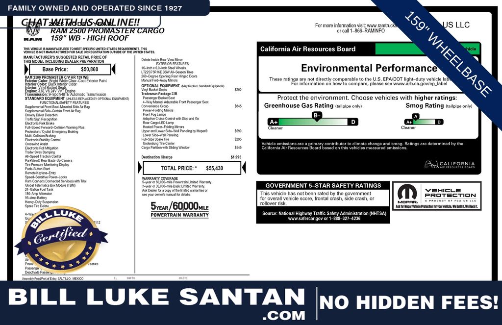 Bright White Clearcoat 2025 RAM ProMaster Van 9-Speed Automatic