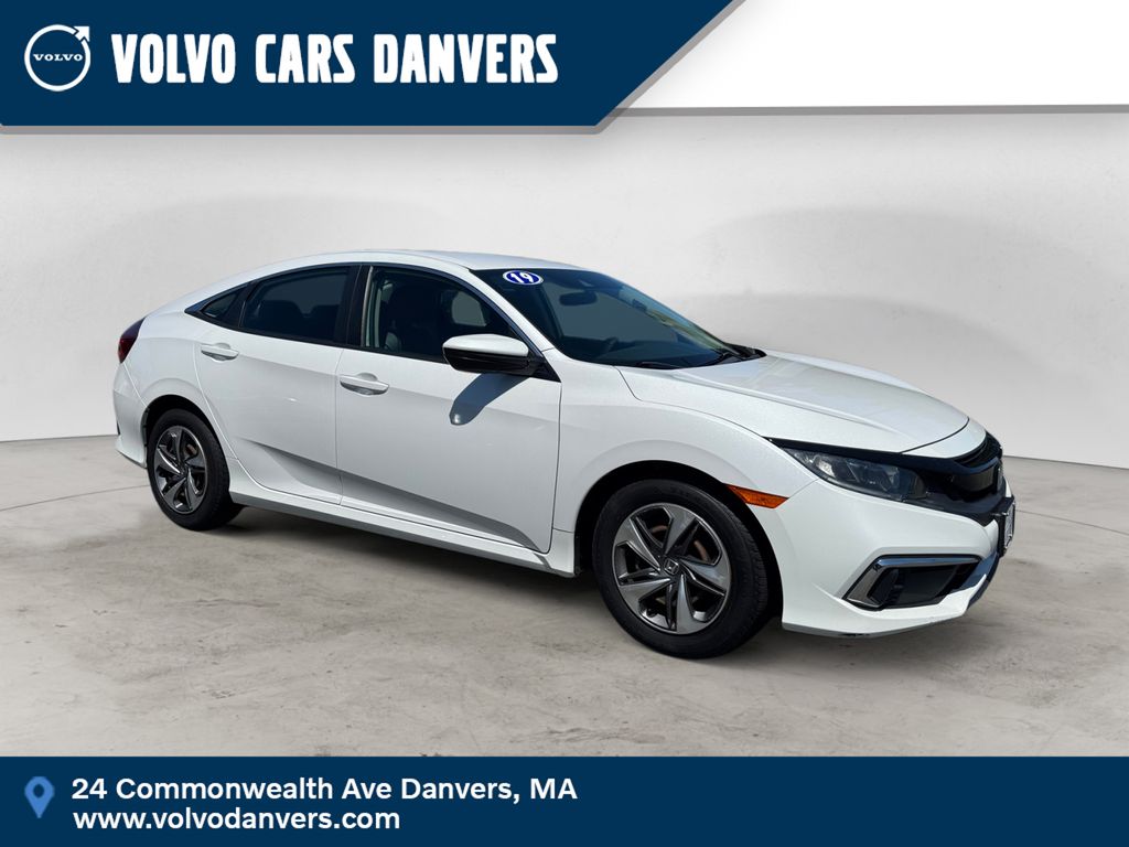 Platinum White Pearl 2019 Honda Civic Sedan Front-Wheel Drive Continuously Variable Transmission