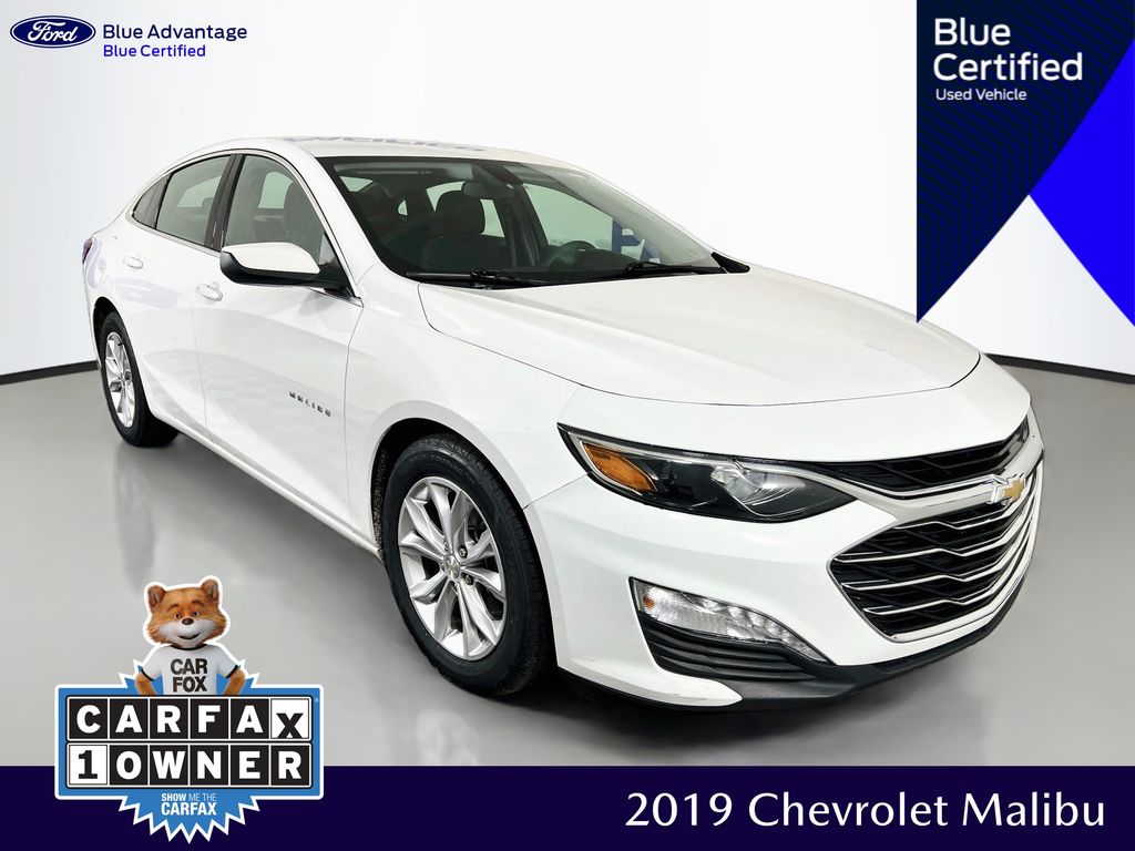 Summit White 2019 Chevrolet Malibu Sedan Front-Wheel Drive Continuously Variable Transmission