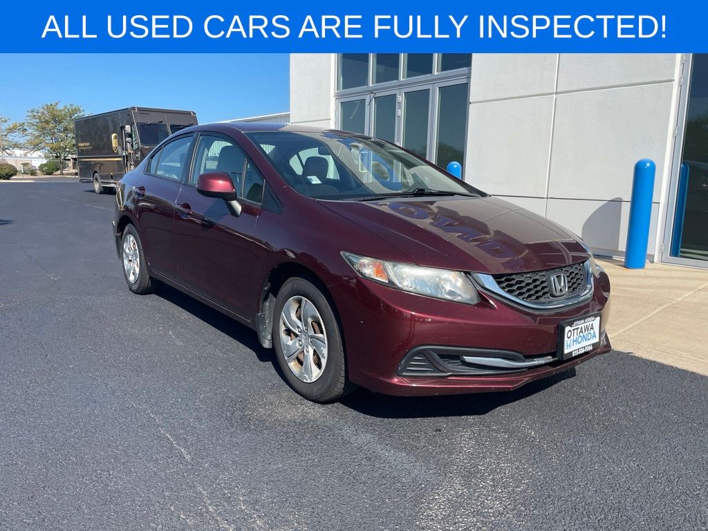 Red 2013 Honda Civic Sedan Front-Wheel Drive 5-Speed Automatic