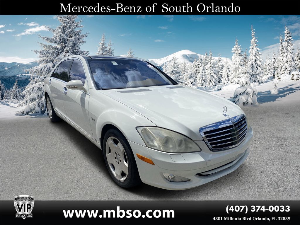 Arctic White 2007 Mercedes-Benz S-Class Sedan Rear-Wheel Drive 5-Speed Automatic Overdrive