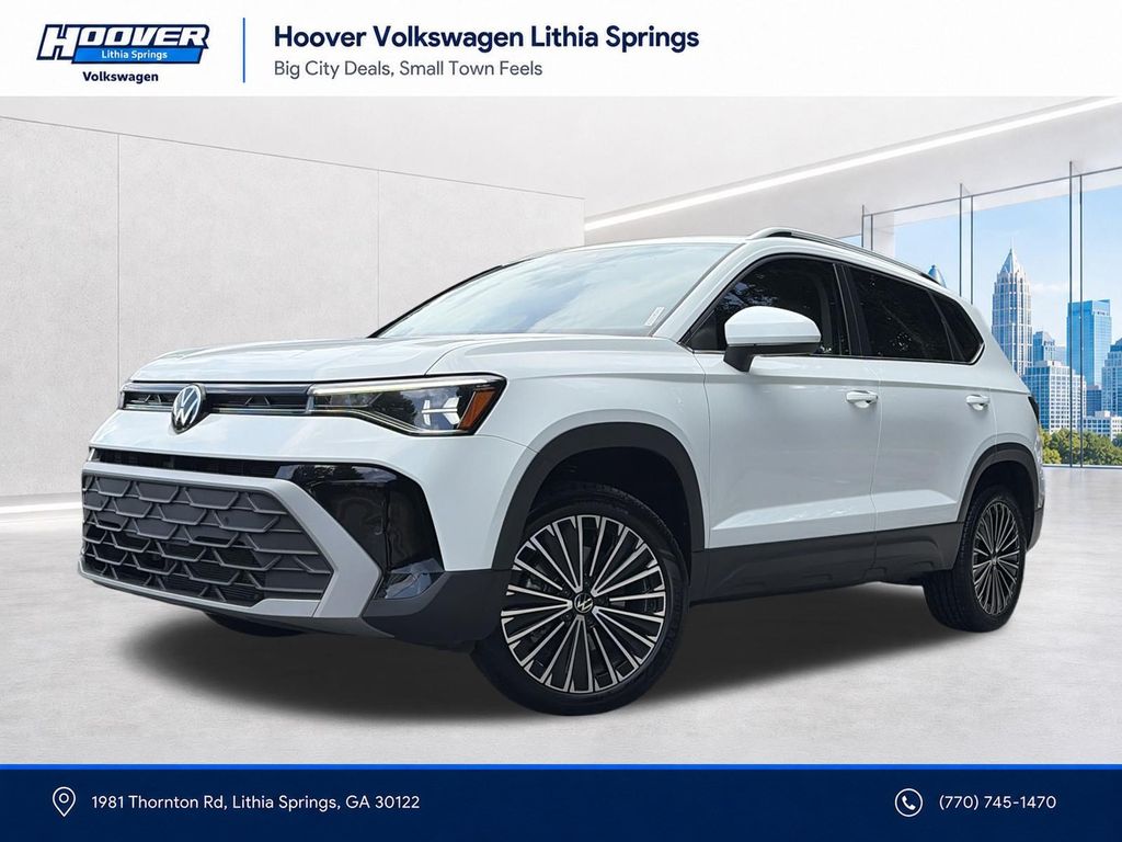 Pure White 2025 Volkswagen Taos SUV / Crossover Front-Wheel Drive 8-Speed Automatic