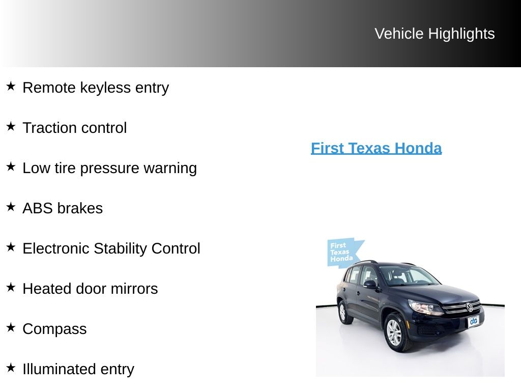 Used Car 2017 Volkswagen Tiguan  2.0t S For Sale Under $12,000 In Austin, Texas