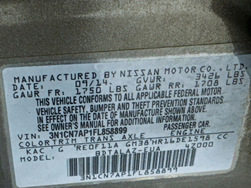 Used Car 2015 Nissan Versa  1.6 S Plus For Sale Under $10,000 In Austin, Texas