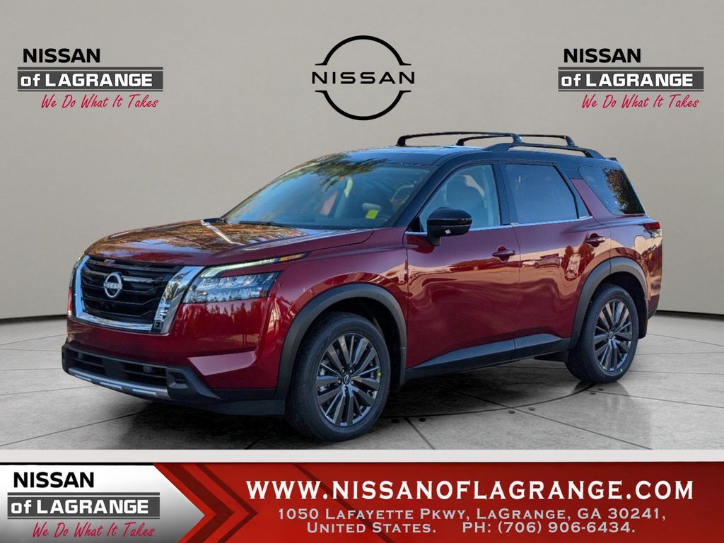 Red (Scarlet Ember/Super Black) 2025 Nissan Pathfinder SUV / Crossover Front-Wheel Drive 9-Speed Automatic