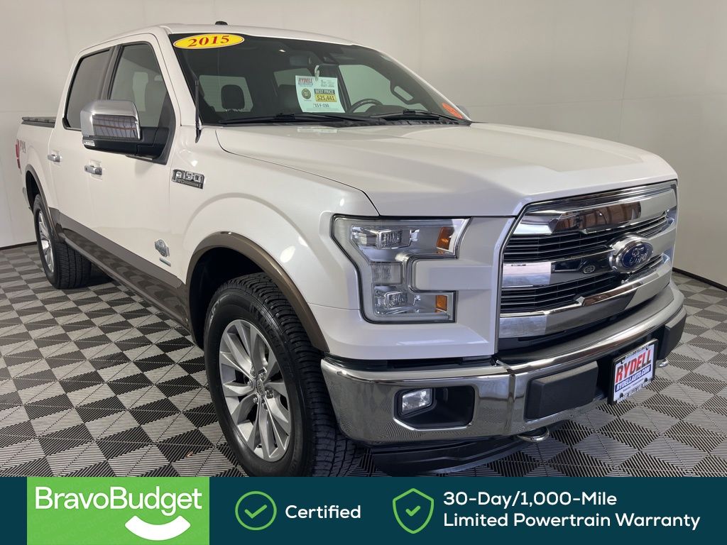 White Platinum Metallic Tri-Coat 2015 Ford F-150 King Ranch SuperCrew 4WD Pickup Truck Four-Wheel Drive 6-Speed Automatic