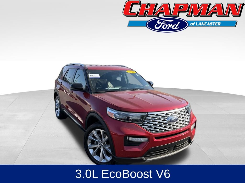 Red Metallic 2023 Ford Explorer Platinum AWD SUV / Crossover All-Wheel Drive Automatic