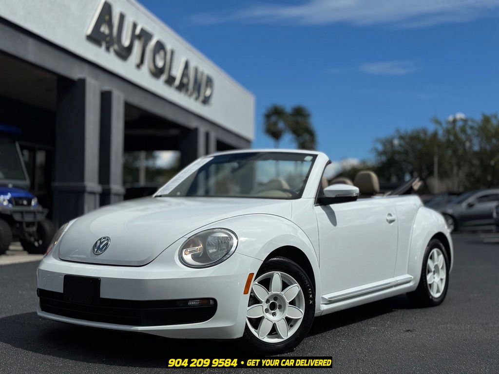 Pure White/Beige Roof 2014 Volkswagen Beetle Convertible Front-Wheel Drive 6-Speed Automatic
