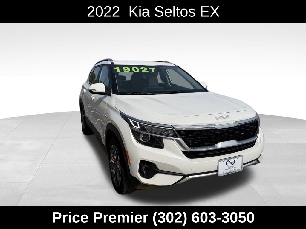Snow White Pearl 2022 Kia Seltos EX AWD SUV / Crossover All-Wheel Drive Continuously Variable Transmission