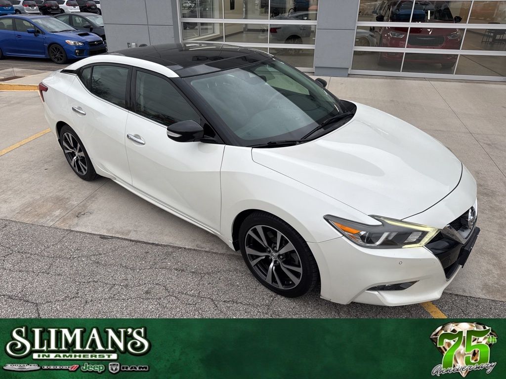 Pearl White 2016 Nissan Maxima SL Sedan Front-Wheel Drive Continuously Variable Transmission