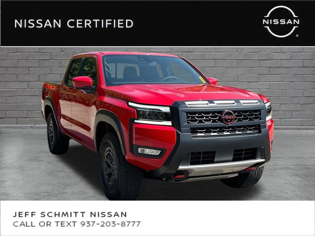 Red Alert 2025 Nissan Frontier Pickup Truck Four-Wheel Drive 9-Speed Automatic Overdrive