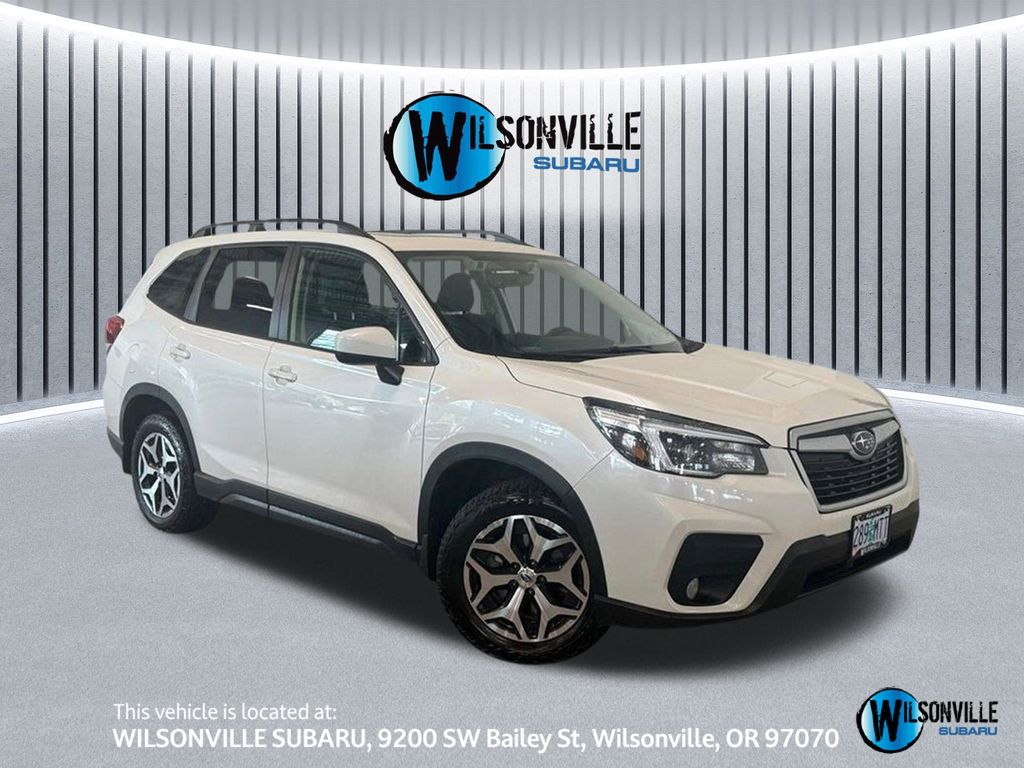 Crystal White Pearl 2021 Subaru Forester Premium Crossover AWD SUV / Crossover All-Wheel Drive Continuously Variable Transmission