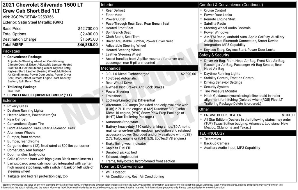 2021 Steel Metallic Chevrolet Silverado 1500 LT RWD Truck
