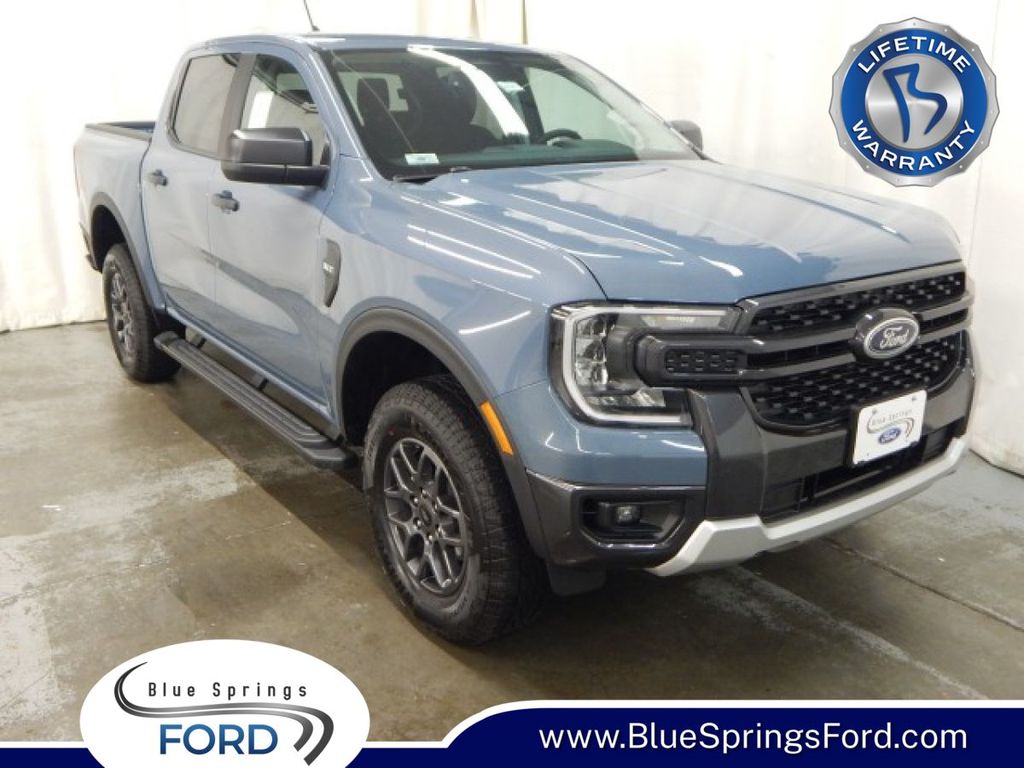 Blue (Azure Gray Metallic Tri-Coat) 2025 Ford Ranger XLT SuperCrew 4WD Pickup Truck Four-Wheel Drive Automatic