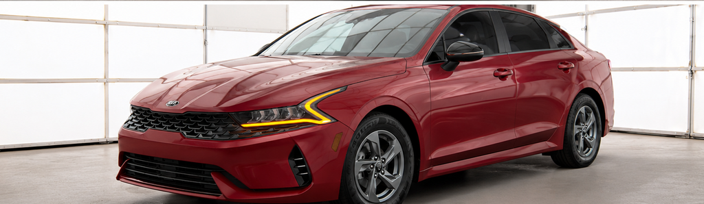 Passion Red 2021 Kia K5 LXS FWD Sedan Front-Wheel Drive 8-Speed Automatic