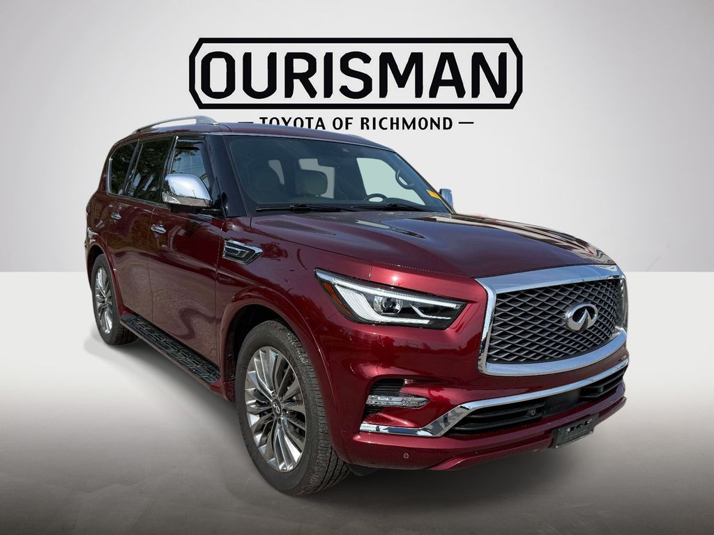 Coulis Red 2021 INFINITI QX80 Sensory 4WD SUV / Crossover All-Wheel Drive 7-Speed Automatic