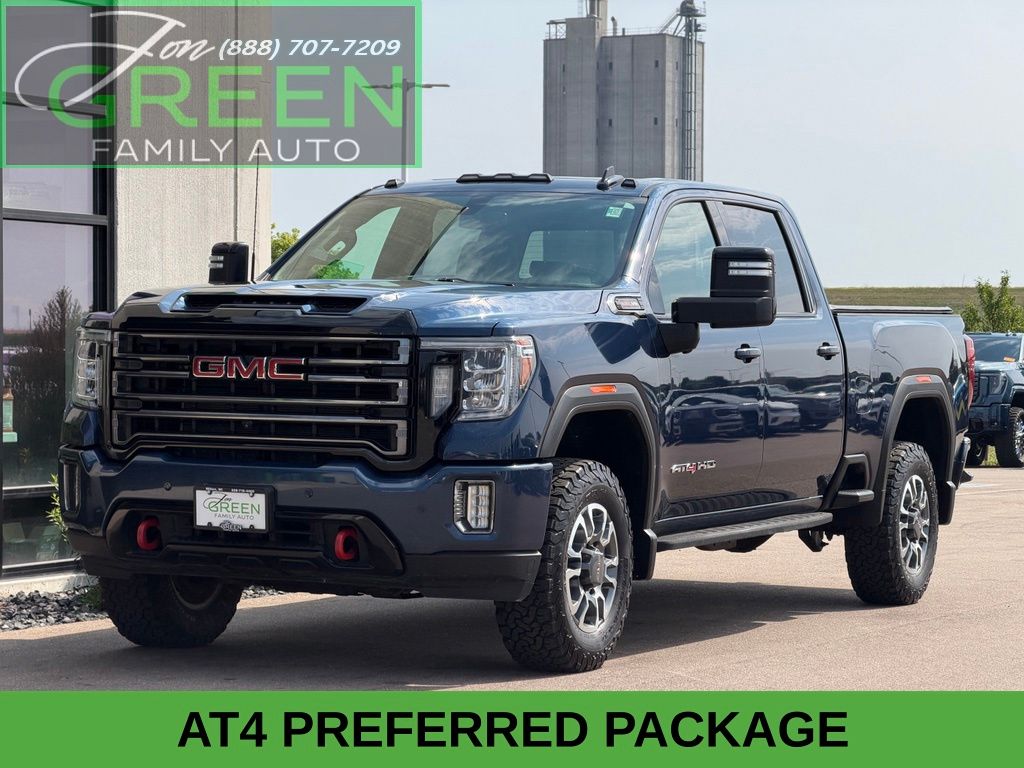 Blue 2022 GMC Sierra 2500HD Pickup Truck Four-Wheel Drive 6-Speed Automatic
