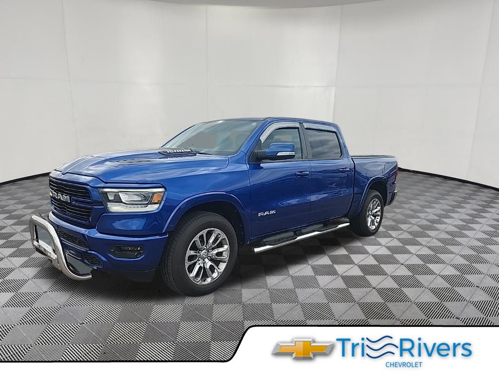 Blue Streak Pearlcoat 2019 RAM 1500 Laramie Crew Cab 4WD Pickup Truck Four-Wheel Drive 8-Speed Automatic