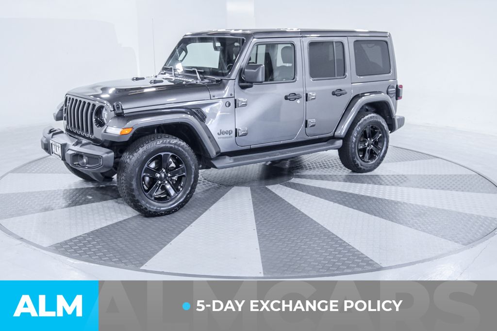 Used 2021 Jeep Wrangler Unlimited Sahara Altitude with VIN 1C4HJXEG5MW586549 for sale in Union City, GA