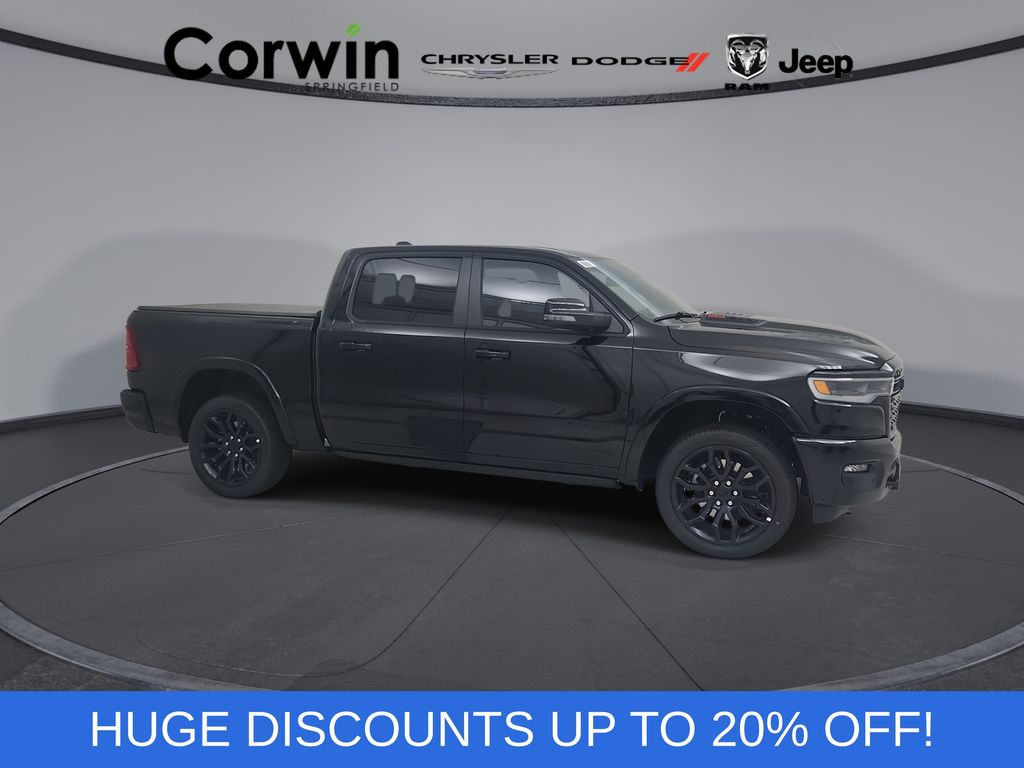 Diamond Black Crystal Pearlcoat 2026 RAM 1500 Pickup Truck Four-Wheel Drive 8-Speed Automatic