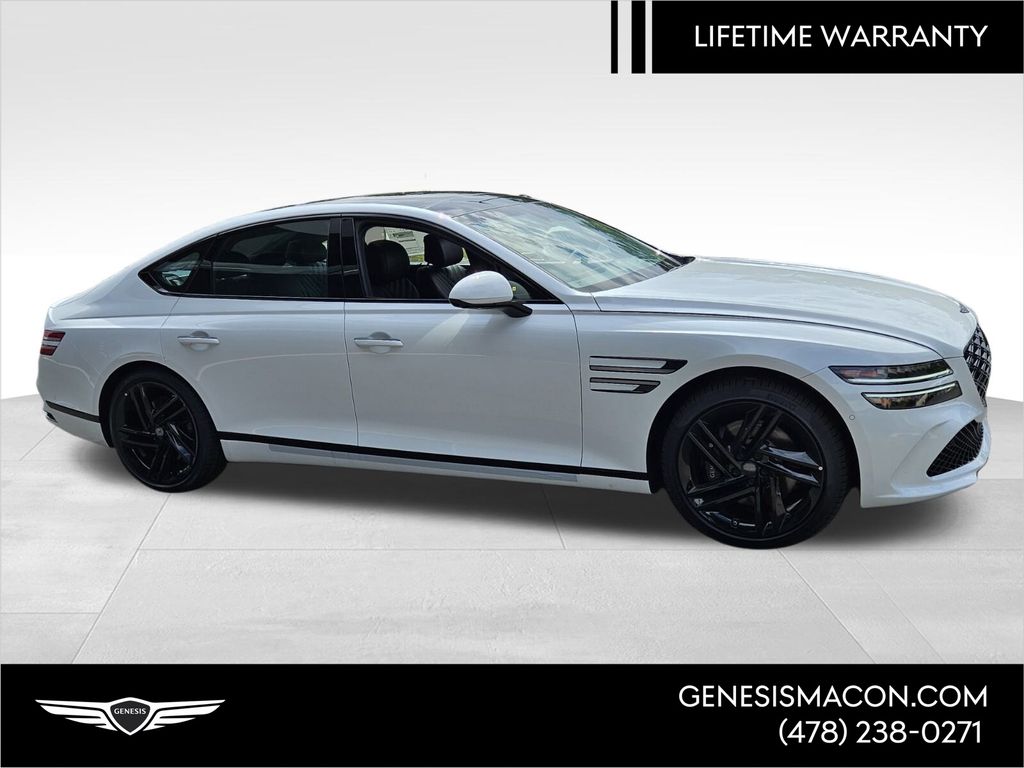 Uyuni White 2026 Genesis G80 3.5T Prestige Black AWD Sedan All-Wheel Drive 8-Speed Automatic