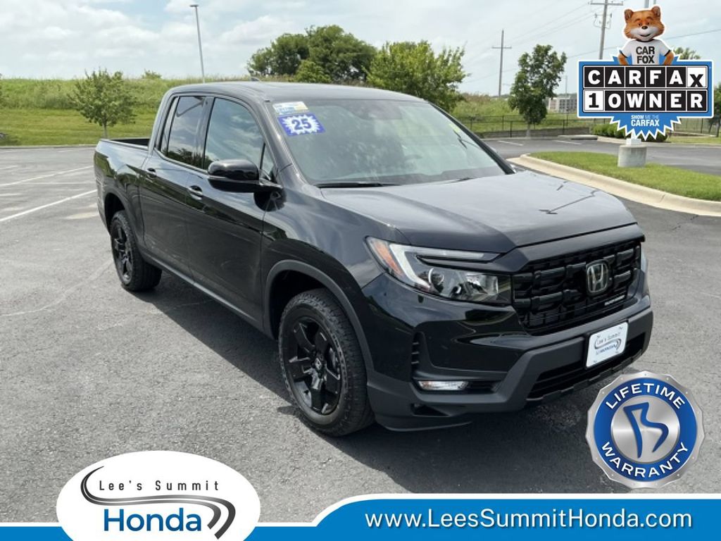Crystal Black Pearl 2025 Honda Ridgeline Pickup Truck All-Wheel Drive 9-Speed Automatic