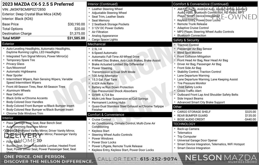 Certified Used 2023 Blue Mazda 2.5 S Preferred Package image 2