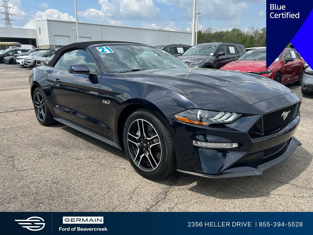 Blue Metallic 2021 Ford Mustang GT Premium Convertible RWD Convertible Rear-Wheel Drive Automatic