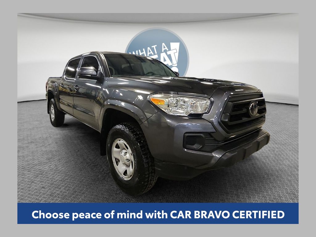 Magnetic Gray Metallic 2023 Toyota Tacoma SR V6 Double Cab 4WD Pickup Truck Four-Wheel Drive 6-Speed Automatic
